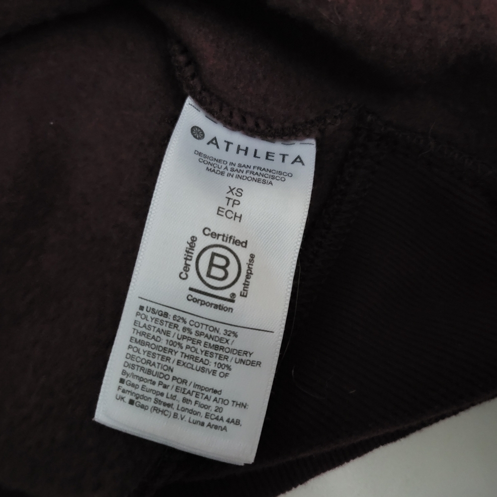 Beautiful NWT Athleta Floral Embroidered Maroon Hoodie - Picture 7 of 7